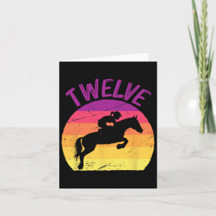 Carte Douze 12e anniversaire de fête Horse Rider Horseba