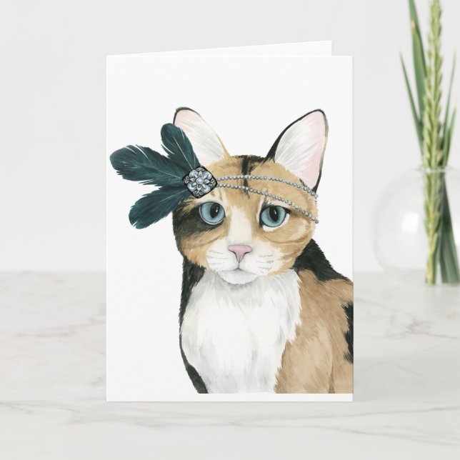 Carte Downton Cat | Bejeweled With Feathers (Devant)