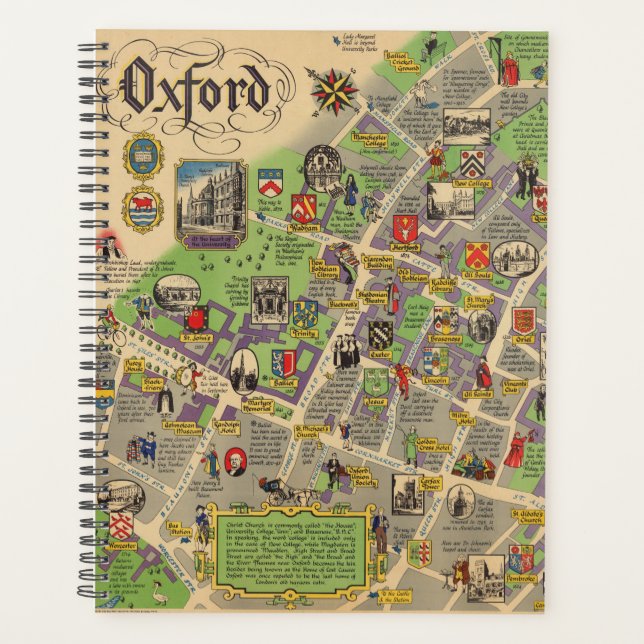 Carte d'Oxford, Angleterre (Chemins de fer britann (Devant)