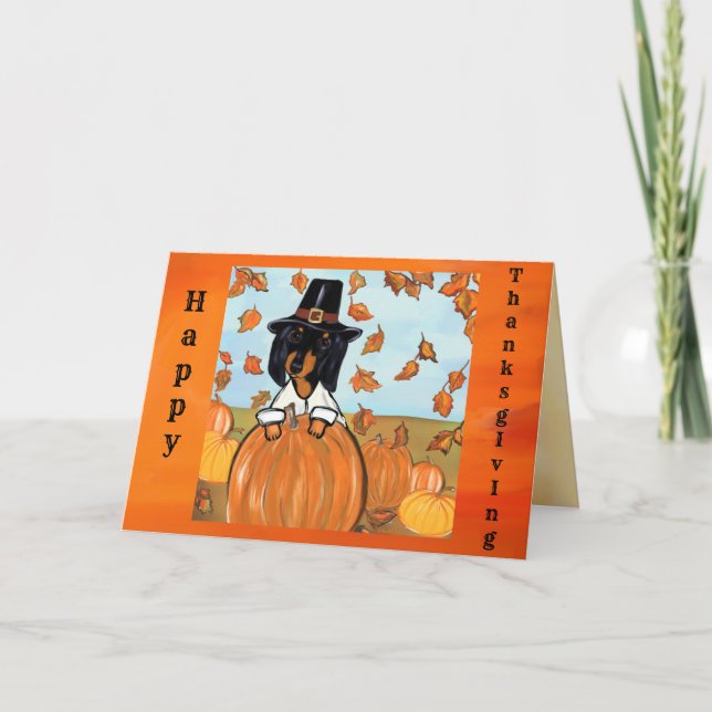 Carte Doxie de Thanksgiving (Devant)