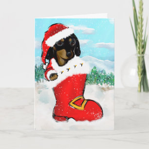 Carte Doxie Santa