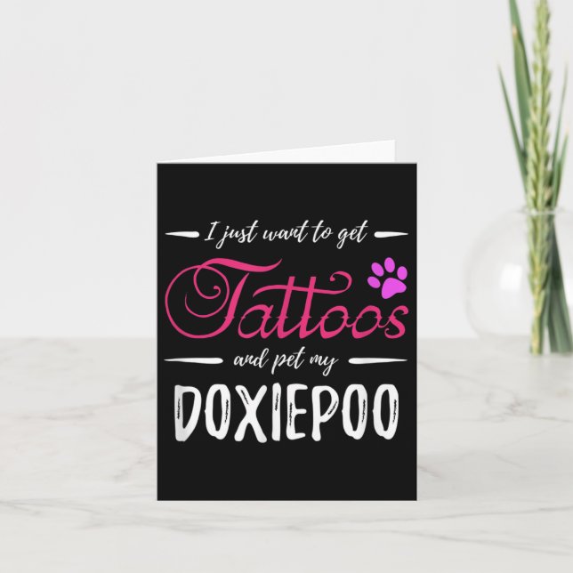 Carte Doxiepoo Amoureux des chiens Tattoo Funny Chien Ma (Devant)