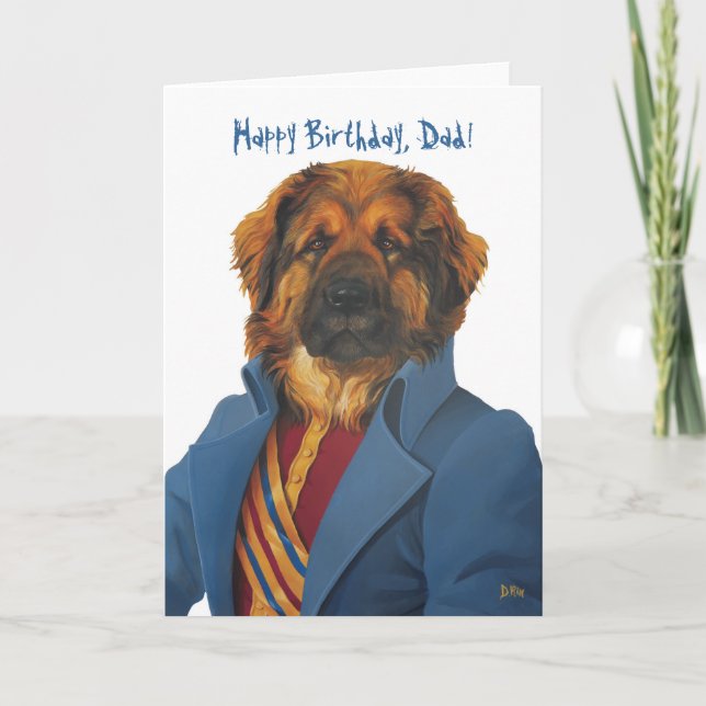Carte DR066 leonberger, joyeux anniversaire, papa ! (Devant)