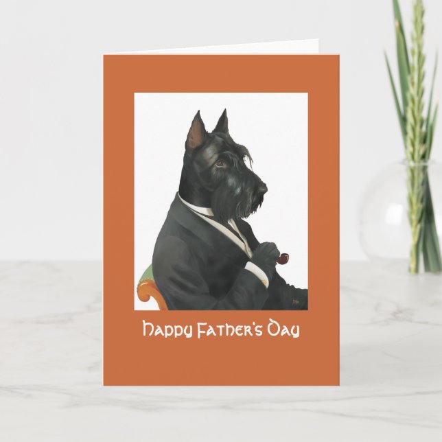 Carte DR094 écossais Terrier, fête des pères heureuse (Devant)