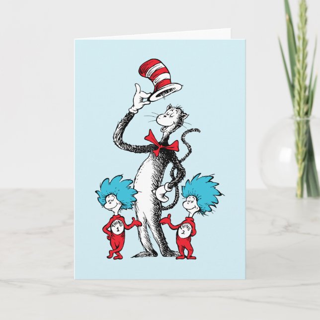 Carte Dr Seuss | Chat dans le Casquette, Chose un & Chos (Devant)