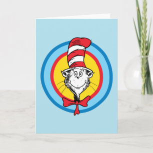 Carte Dr. Seuss Graphisme de tête de Chat dans le Chap