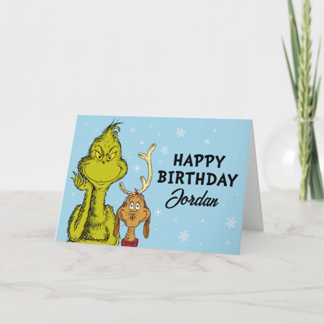 Carte Dr. Seuss | Grinch Anniversaire d'hiver (Devant)
