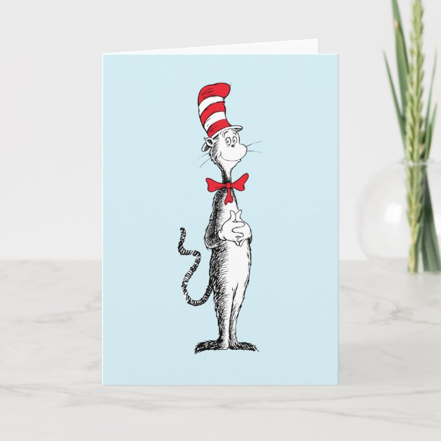 Carte Dr. Seuss Je Cat in the Hat debout (Devant)