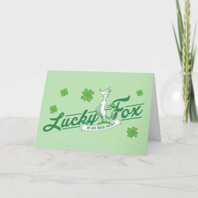 Carte Dr. Seuss | Lucky Fox Dans Ses Chaussettes Irlanda (Devant)