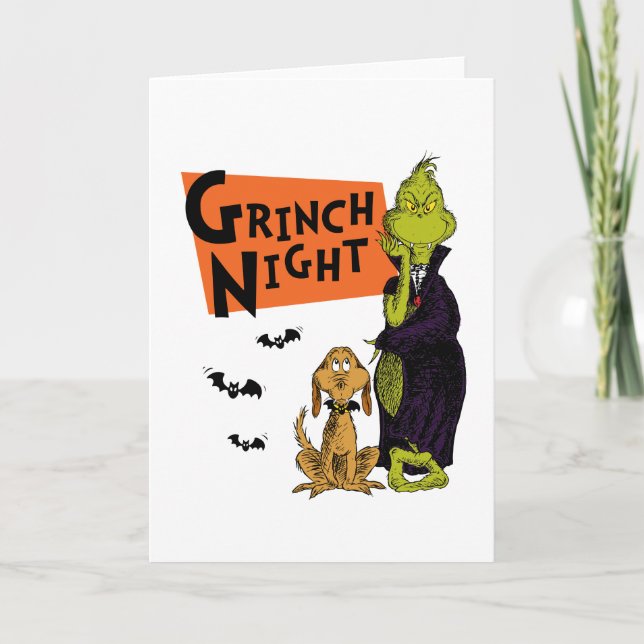 Carte Dr. Seuss | Nuit Grinch Halloween Graphique (Devant)