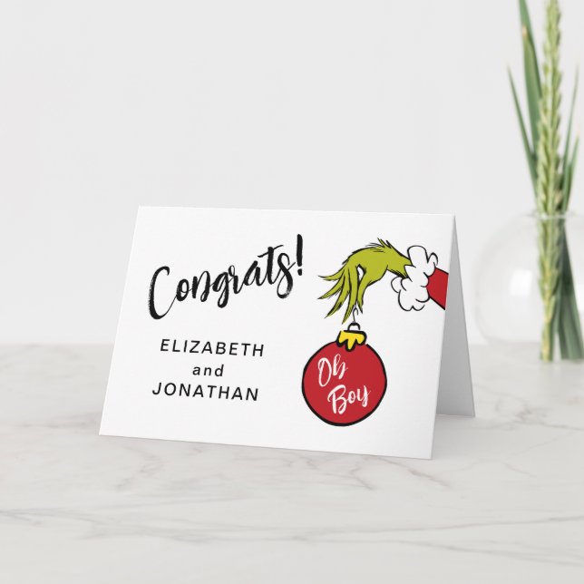Carte Dr. Seuss | Oh Boy Grinch Baby Félicitations (Devant)