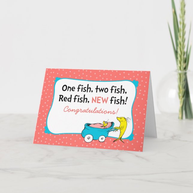 Carte Dr. Seuss | Un Poisson - Félicitations Petite Fill (Devant)