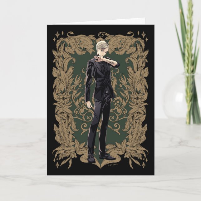 Carte Draco Malfoy anime cadre orné (Devant)