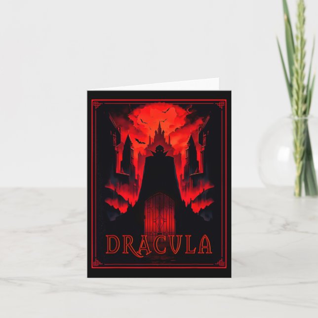 Carte Dracula Gothique Horreur Vampire Art -halloween Va (Devant)