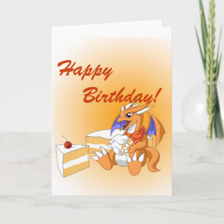 Carte Dragon Birthday avec White Cake Grey Card