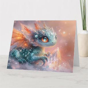 Carte Dragon de bébé adorable avec Gem de cristal : Art 