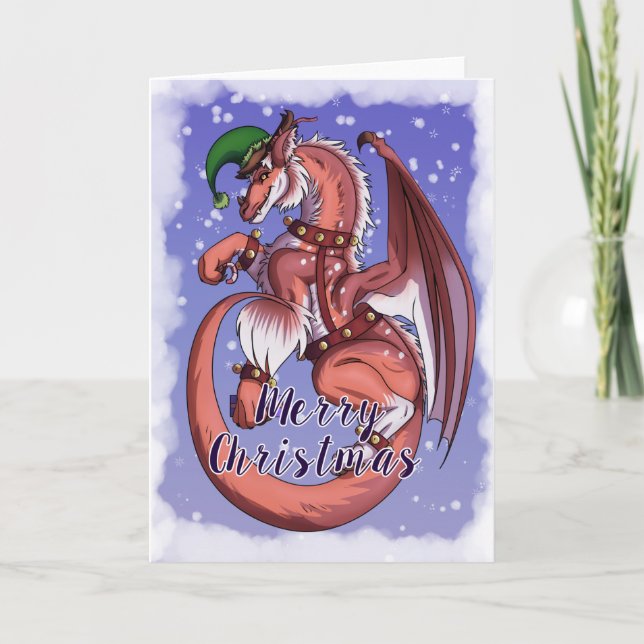 Carte Dragon de Noël (Devant)