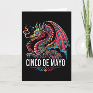 Carte Dragon Drôle Cinco De Mayo Crâne de Sucre Fleur Me
