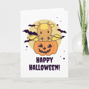 Carte Dragon En Citrouille Dragon Doux Halloween heureux