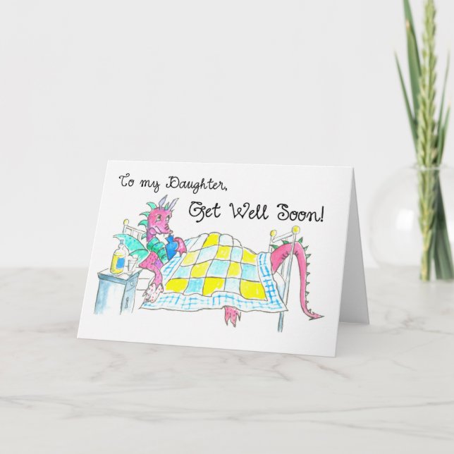 Carte Dragon Get Well Card pour fille (Devant)