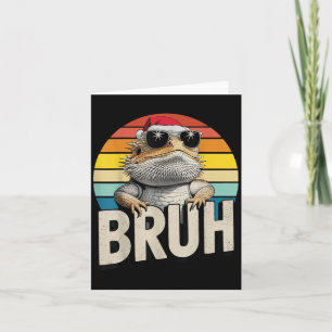 Carte Dragon hérissé Père Noël Noël Bruh Retro Lizard B