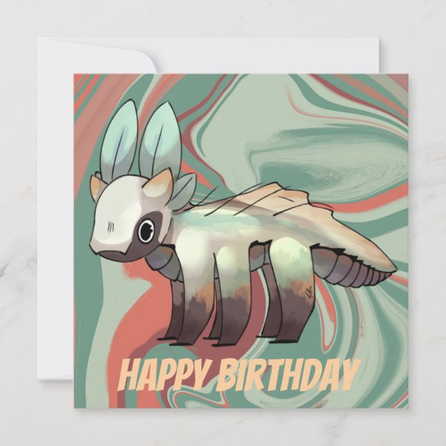 Carte Dragon, Joyeux Anniversaire (Devant)