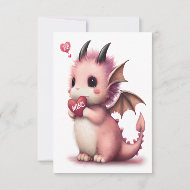 Carte Dragon Mignon de la Saint-Valentin  (Devant)