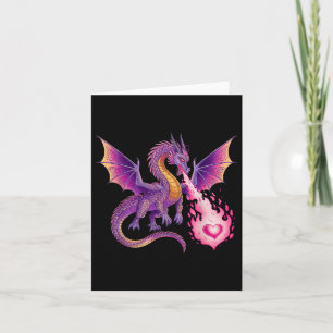 Carte Dragon Respiration Feu Coeur Valentines Hommes de
