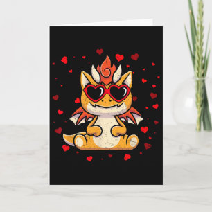 Carte Dragon Saint-Valentin Sungles Cœur Amoureux Mignon