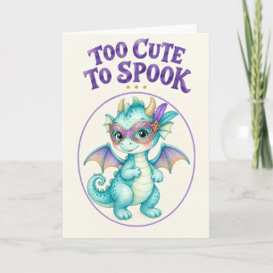 Carte Dragon Turquoise Trop Mignon pour Halloween