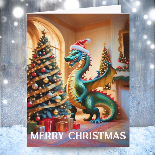 Carte Dragon Vert la veille de Noël (Créateur téléchargé)