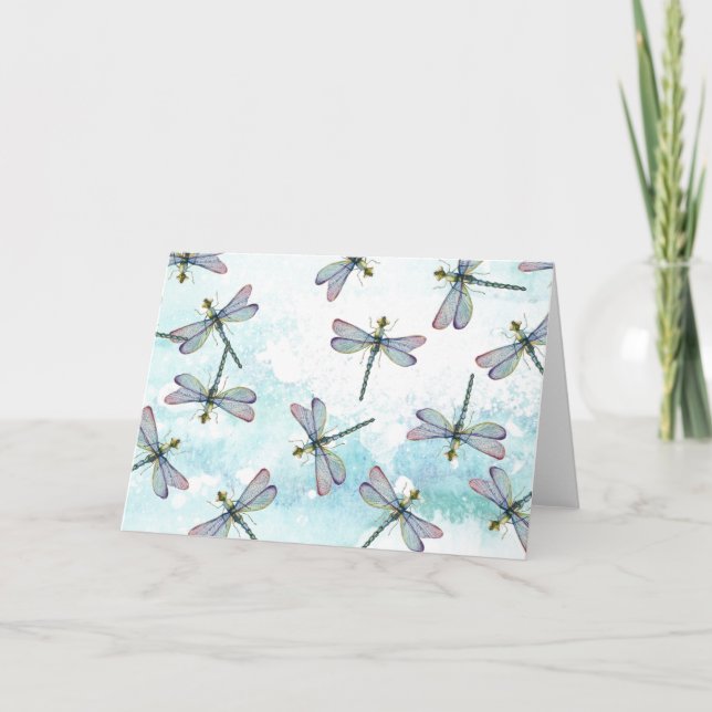 Carte Dragonflies d'aquarelle (Devant)
