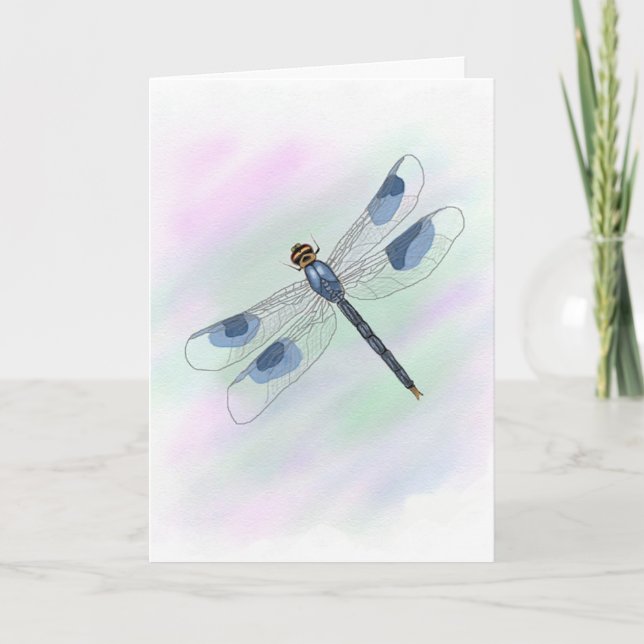 Carte dragonfly aquarelle (grande impression) (Devant)