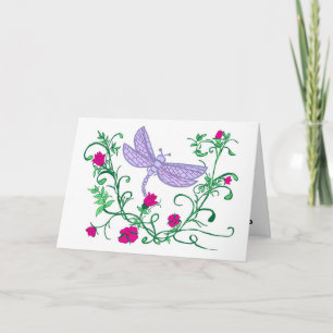 Carte Dragonfly avec des vignes
