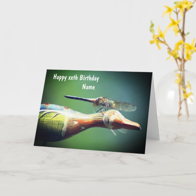 Carte Dragonfly Co Pilot Nature Anniversaire personnalis (Fleur jaune)