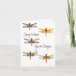 Carte Dragonfly Get Well Card