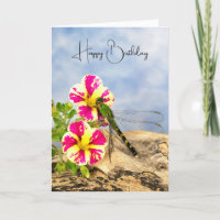 Dragonfly On Petunia Anniversaire