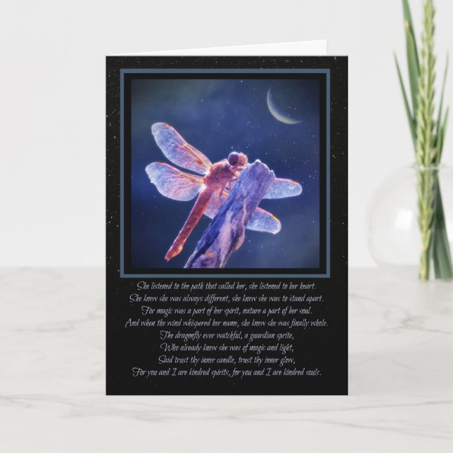 Carte Dragonfly Pagan Wicca inspiré Anniversaire (Devant)