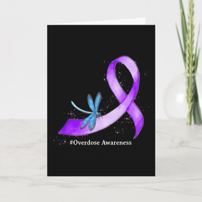 Carte Dragonflyy Ruban Violet de Sensibilisation au Surd (Devant)