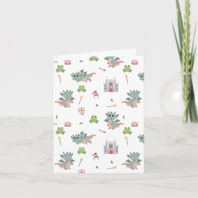 Carte Dragons Knights Fairytale Château médiéval (Devant)