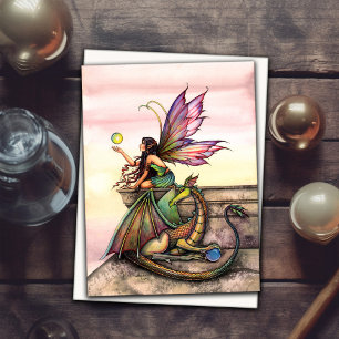 Carte Dragon's Orbs Fairy Art par Molly Harrison