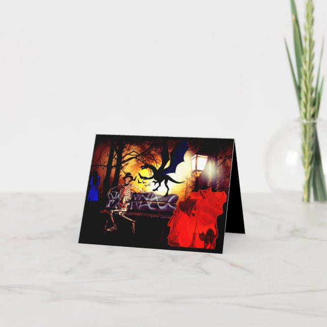 Carte Dragons-Sorcières-Creeps et goules Halloween (Devant)