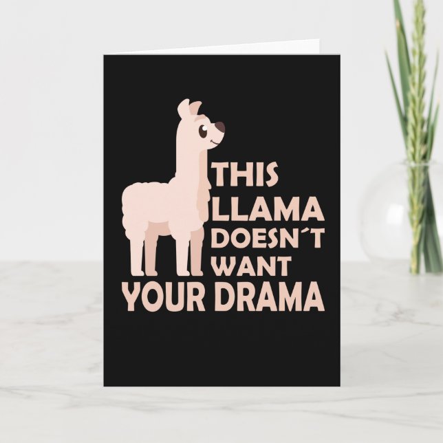 Carte Dramatique Lama Citations Drôles Animaux Mignons L (Devant)