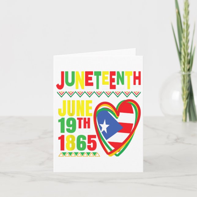 Carte Drapeau afro-américain et porto-ricain de Juneteen (Devant)