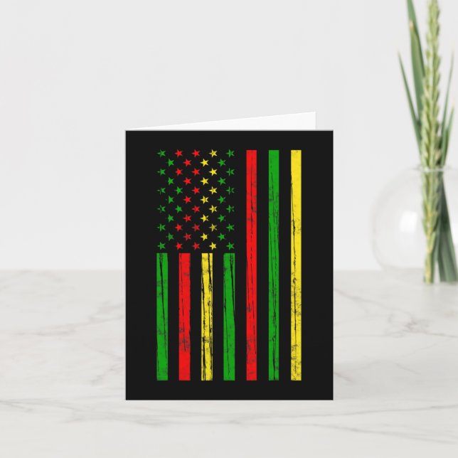Carte Drapeau Afro-Américain Pour Le Mois De L'Histoire  (Devant)