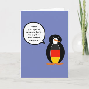 Carte Drapeau allemand parlant Mme Penguin