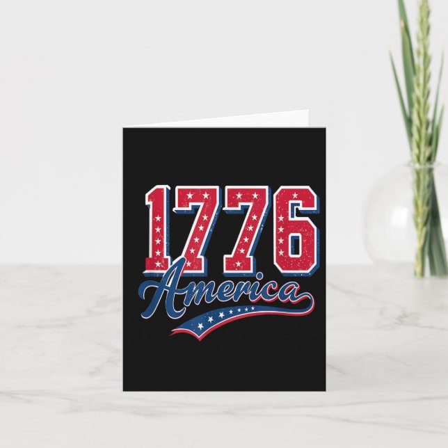 Carte Drapeau américain 4 juillet Est 1776 (Devant)