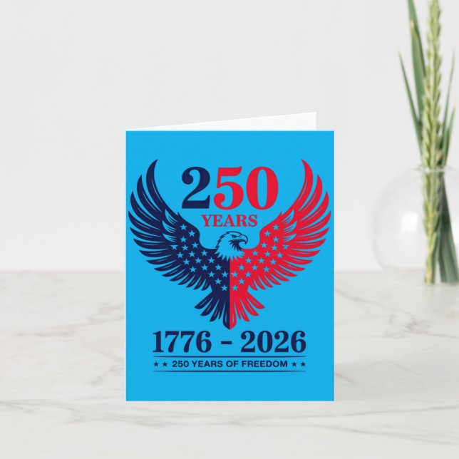 Carte Drapeau américain à l'aigle 250 ans 250e anniversa (Devant)