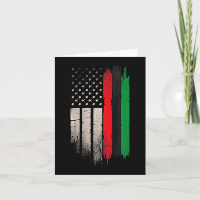 Carte Drapeau américain africain d'histoire noir vert ro (Devant)