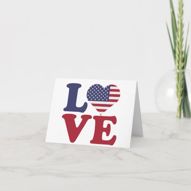 Carte Drapeau américain amour patriotique (Devant)